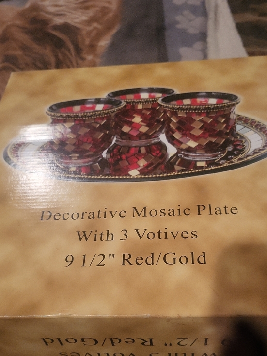 Nordstrom Other - Nordstrum Mosaic Plate And 3 Votives Mosaic 9 /2 Beautuful Box Setv